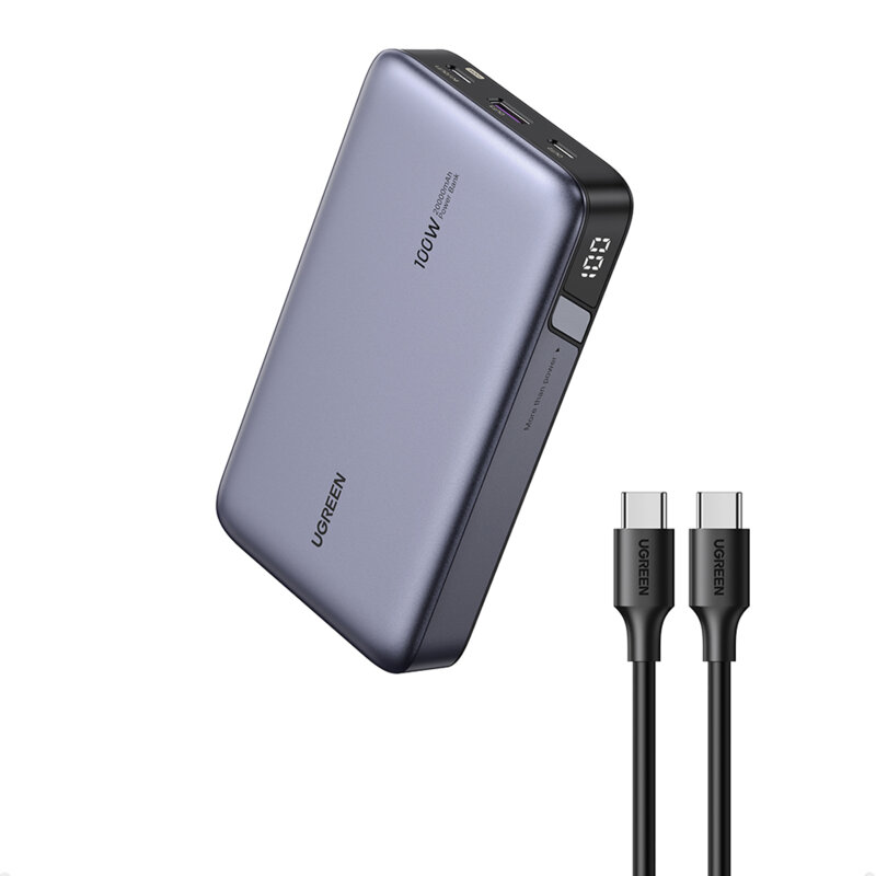 Baterie externa telefon 20000mAh Ugreen, 100W, negru, 25188