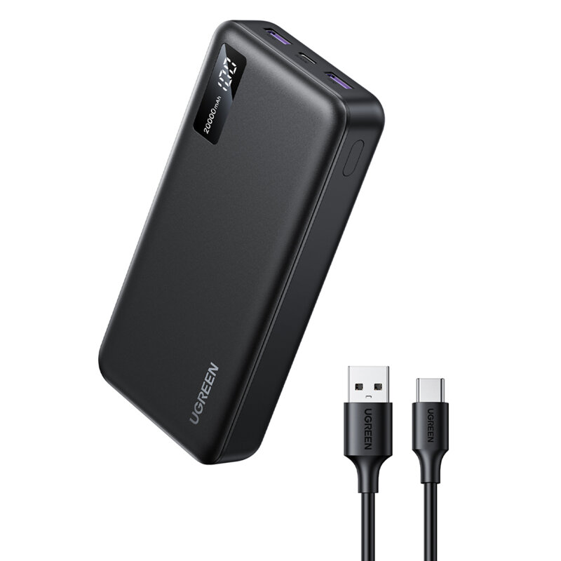 Baterie externa telefon 20000mAh Ugreen, negru, 25683