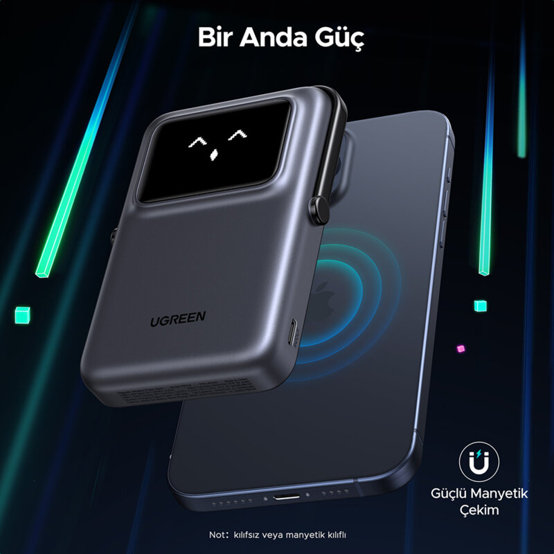 Power bank wireless cu display 10000mAh Ugreen, gri, 45327