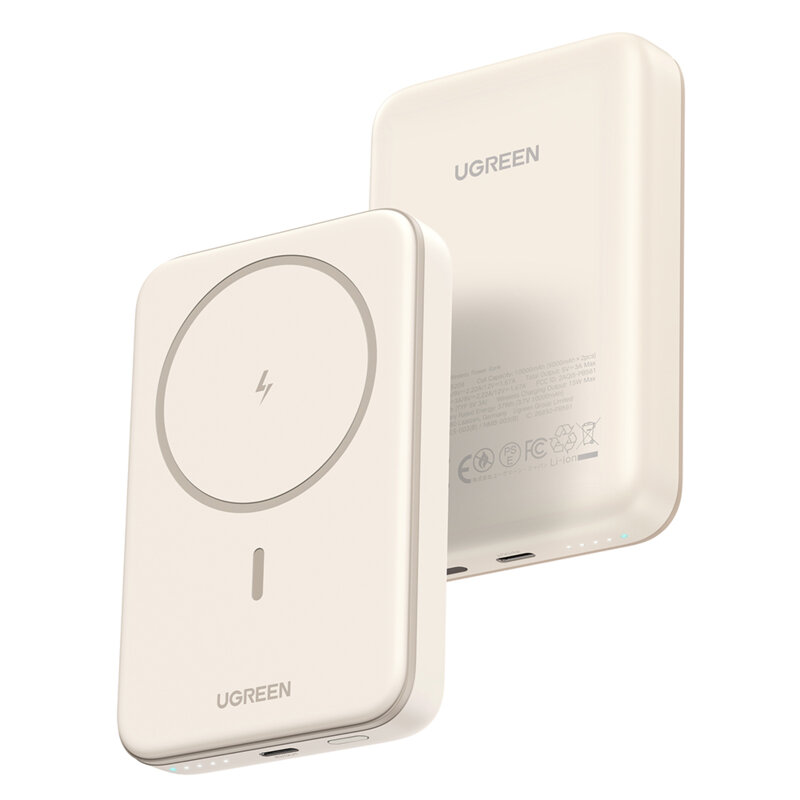 Baterie externa MagSafe wireless 10000mAh Ugreen, bej, 25208