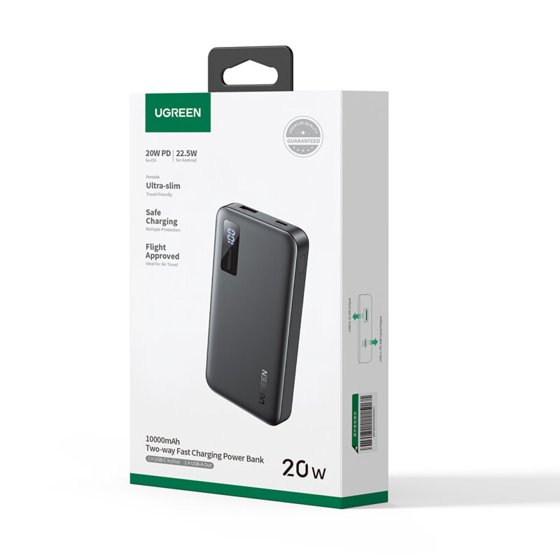Baterie externa telefon 10000mAh Ugreen, 22.5W, negru, 25742