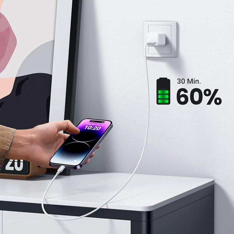 Cablu incarcare iPhone Fast Charging Ugreen, 1m, alb, 10493