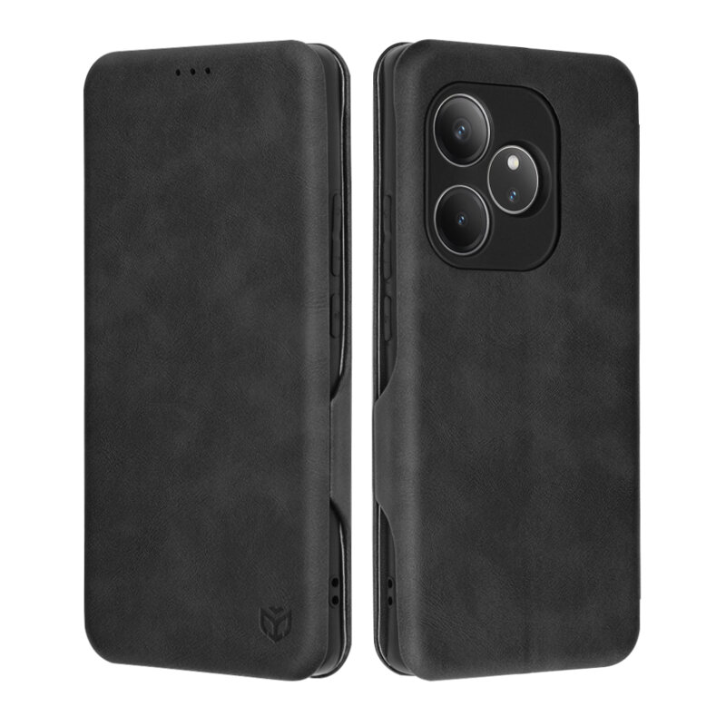 Husa 360° Realme GT 6 Techsuit Safe Wallet Plus, negru
