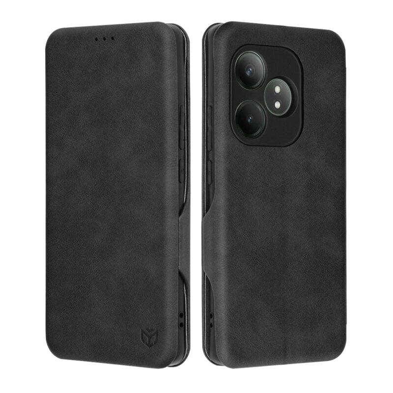 Husa 360° Realme GT 6T Techsuit Safe Wallet Plus, negru