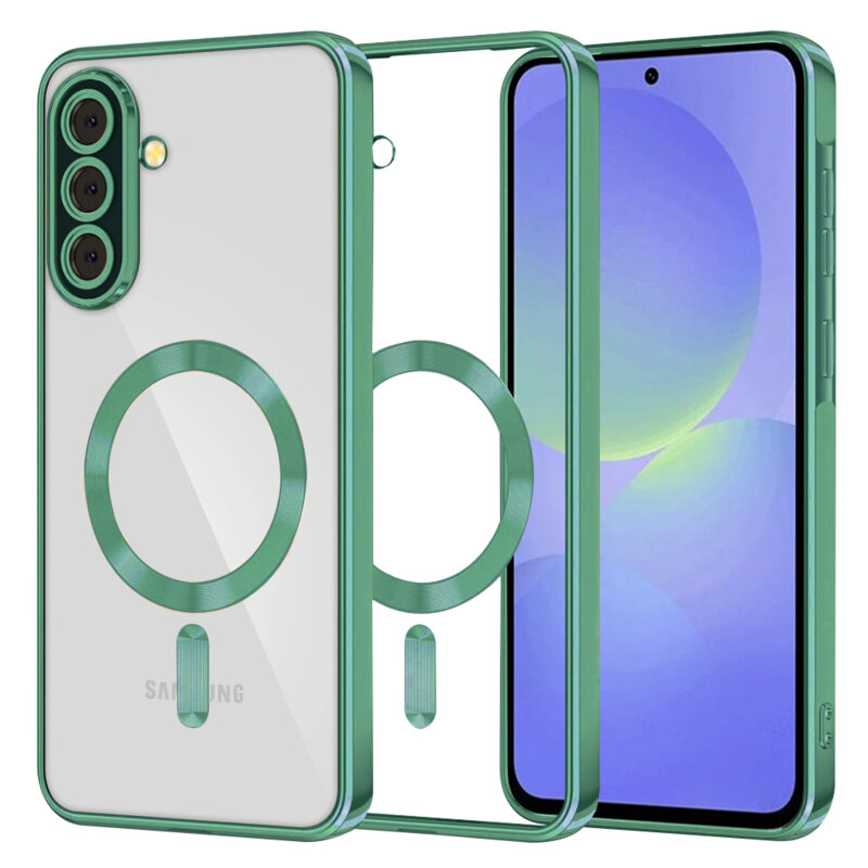 Husa premium Samsung Galaxy A36 5G Techsuit Luxury Crystal MagSafe, verde deschis