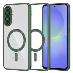Husa premium Samsung Galaxy A36 5G Techsuit Luxury Crystal MagSafe, verde inchis