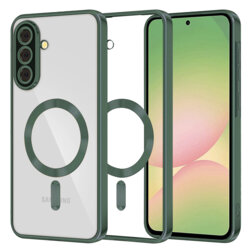 Husa premium Samsung Galaxy A56 5G Techsuit Luxury Crystal MagSafe, verde inchis
