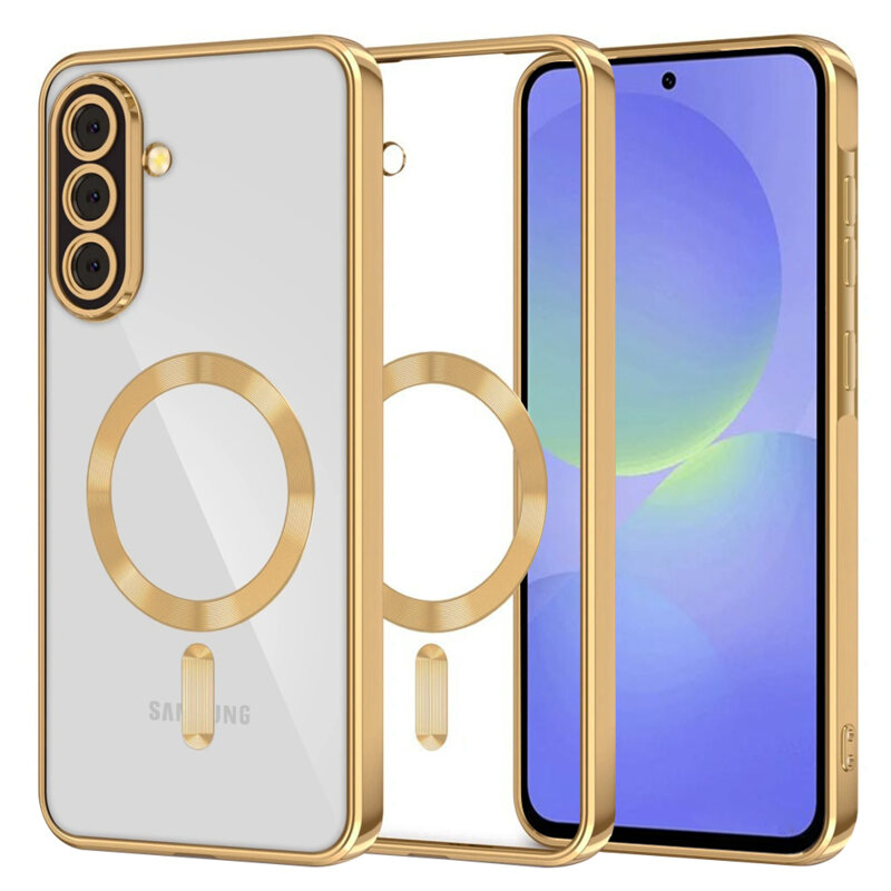 Husa premium Samsung Galaxy A36 5G Techsuit Luxury Crystal MagSafe, auriu