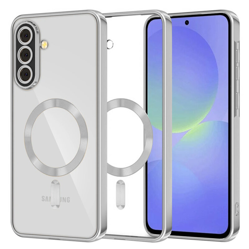 Husa premium Samsung Galaxy A36 5G Techsuit Luxury Crystal MagSafe, argintiu
