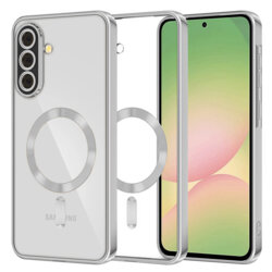 Husa premium Samsung Galaxy A56 5G Techsuit Luxury Crystal MagSafe, argintiu