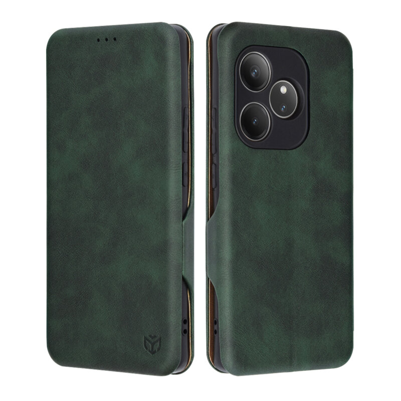 Husa 360° Realme GT 6T Techsuit Safe Wallet Plus, verde