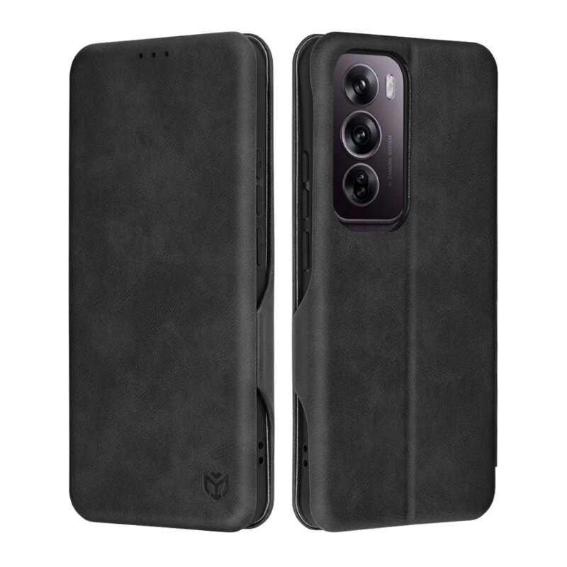 Husa 360° Oppo Reno12 Pro Techsuit Safe Wallet Plus, negru