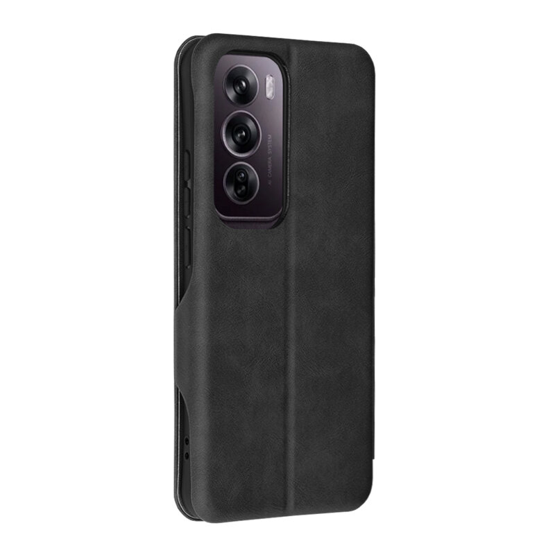 Husa 360° Oppo Reno12 Pro Techsuit Safe Wallet Plus, negru
