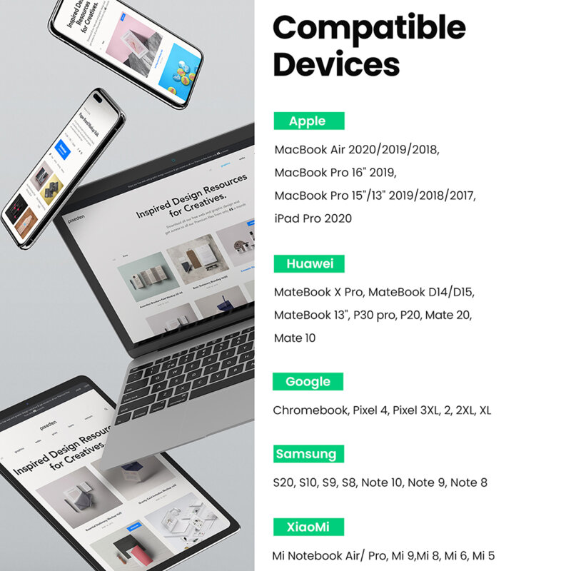 Cablu de date USB-C la Type-C 100W, 5A Ugreen, negru, 70427