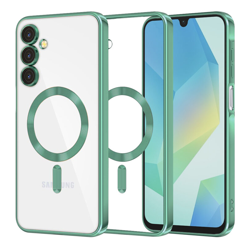 Husa premium Samsung Galaxy A16 5G Techsuit Luxury Crystal MagSafe, verde deschis