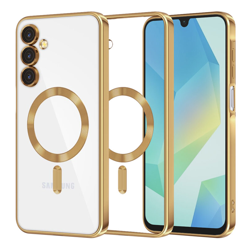 Husa premium Samsung Galaxy A16 5G Techsuit Luxury Crystal MagSafe, auriu