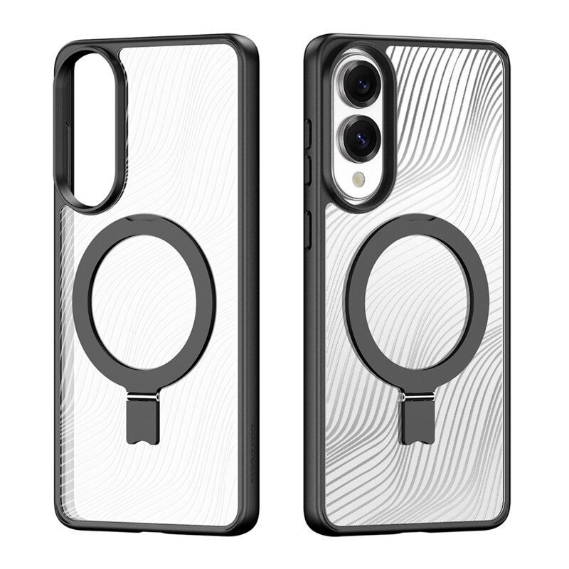 Husa Samsung Galaxy S25 Edge Dux Ducis Aimo MagSafe Magnetic Stand, negru
