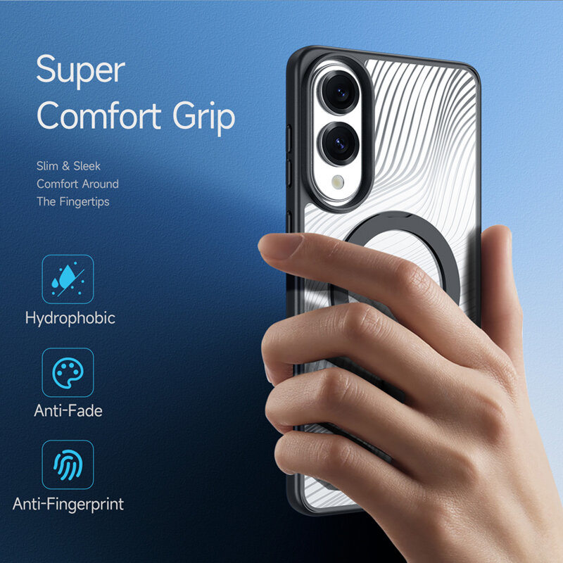 Husa Samsung Galaxy S25 Edge Dux Ducis Aimo MagSafe Magnetic Stand, negru