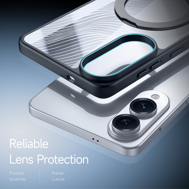 Husa Samsung Galaxy S25 Edge Dux Ducis Aimo MagSafe Magnetic Stand, negru