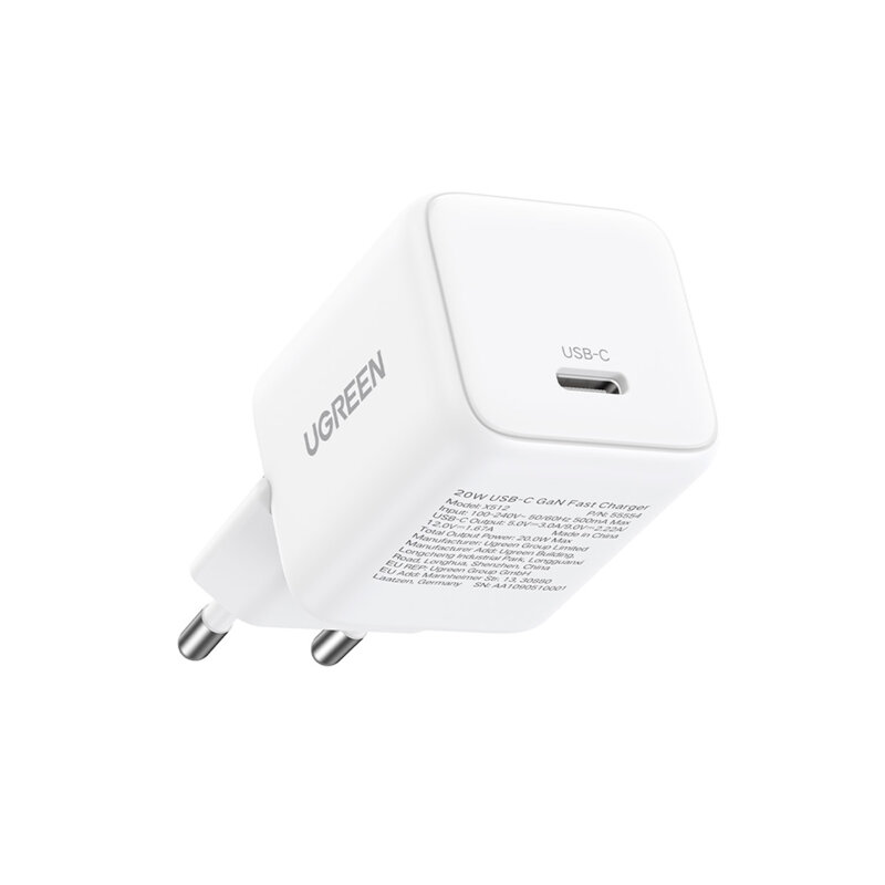 Incarcator priza tip C Fast Charging Ugreen, 20W, alb, 55554