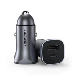 Incarcator auto bricheta USB, tip C Ugreen, 30W, negru, 40858