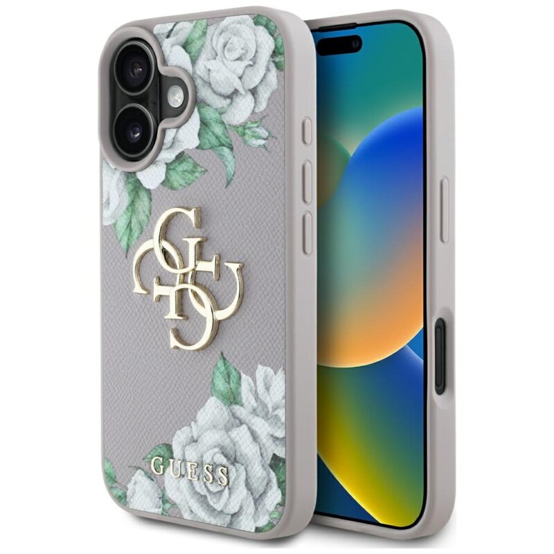 Husa originala Guess iPhone 16 Hardcase 4G Grained Roses Big Logo, mov, GUHCP16SPGROP4MU