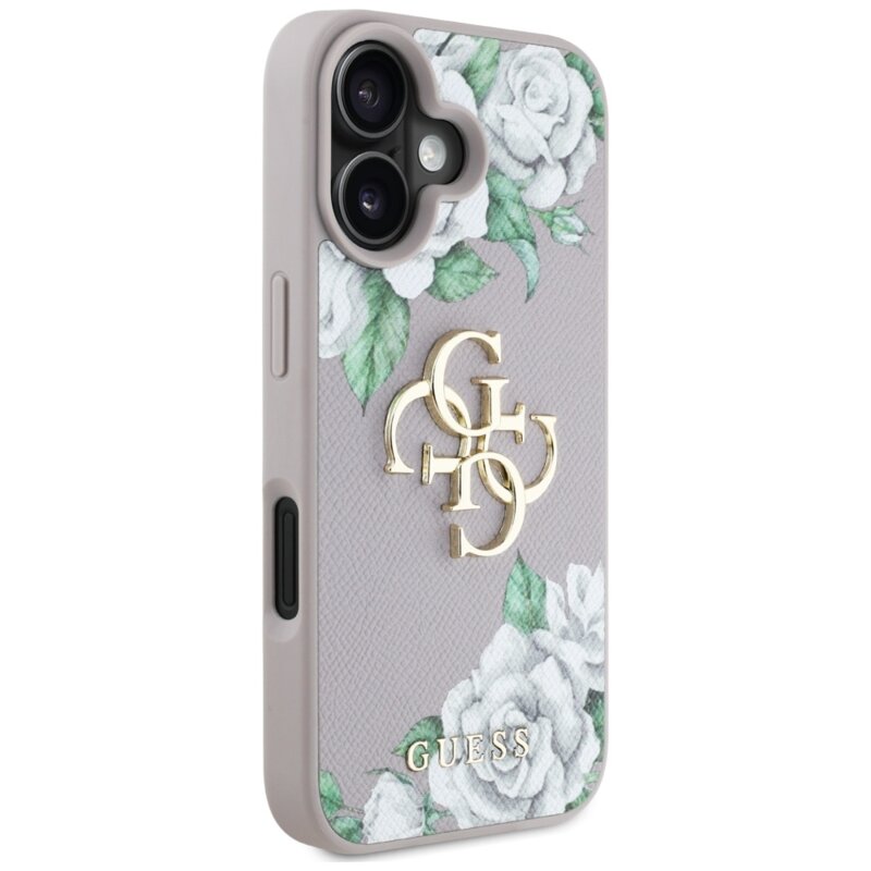 Husa originala Guess iPhone 16 Hardcase 4G Grained Roses Big Logo, mov, GUHCP16SPGROP4MU