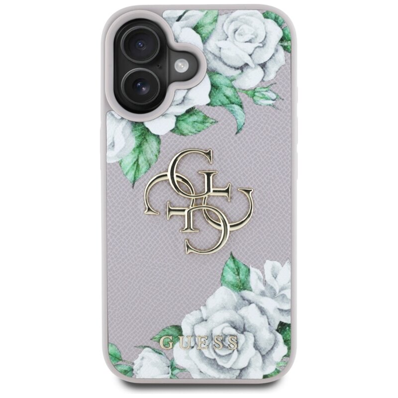 Husa originala Guess iPhone 16 Hardcase 4G Grained Roses Big Logo, mov, GUHCP16SPGROP4MU