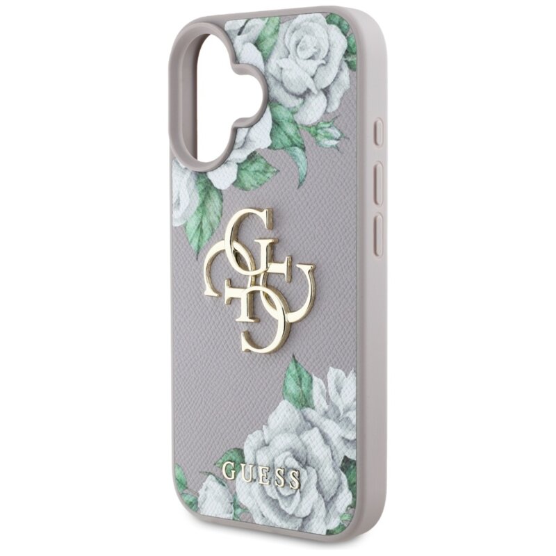 Husa originala Guess iPhone 16 Hardcase 4G Grained Roses Big Logo, mov, GUHCP16SPGROP4MU