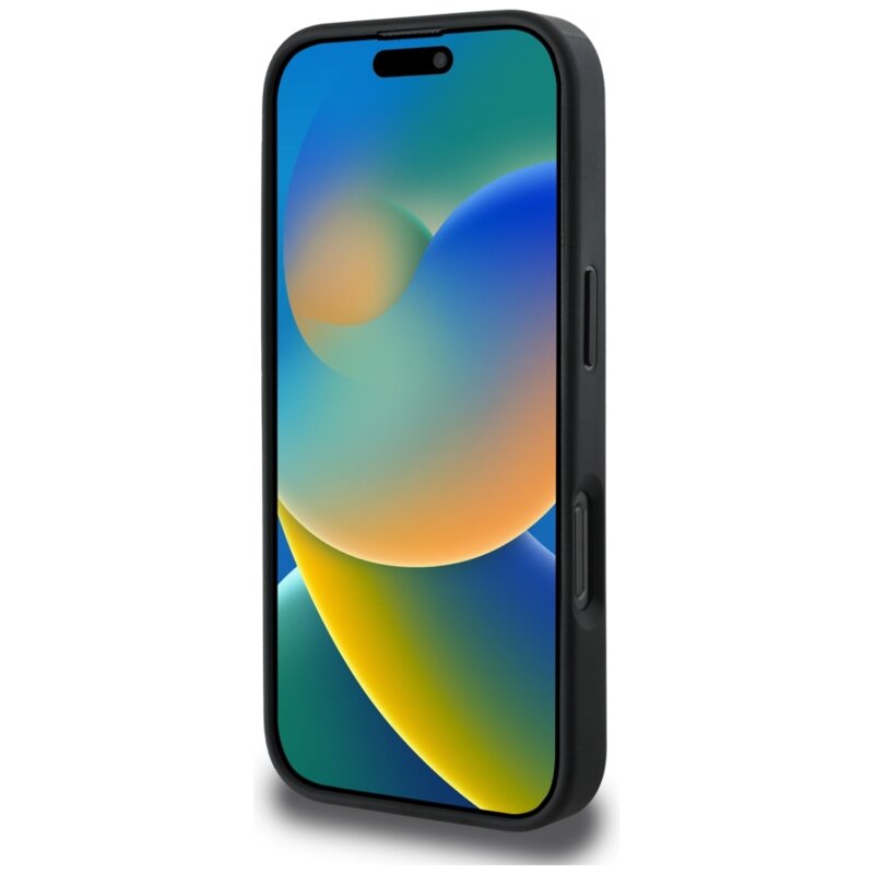 Husa originala Guess iPhone 16 Pro Hardcase 4G Grained Roses Big Logo, negru, GUHCP16LPGROP4MK