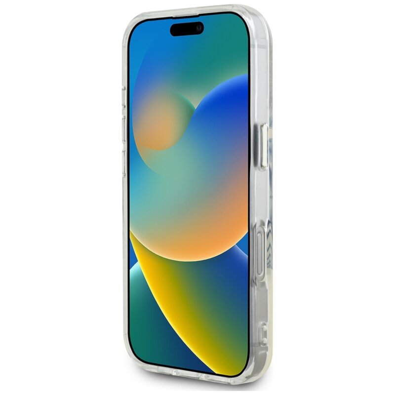 Husa iPhone 16 Pro originala Guess IML Metal Colored Circle MagSafe, roz, GUHMP16LHTDRCEDP