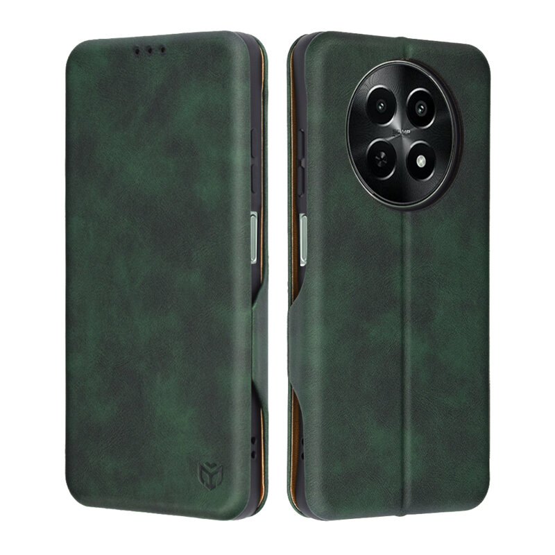 Husa 360° Realme 12x Techsuit Safe Wallet Plus, verde