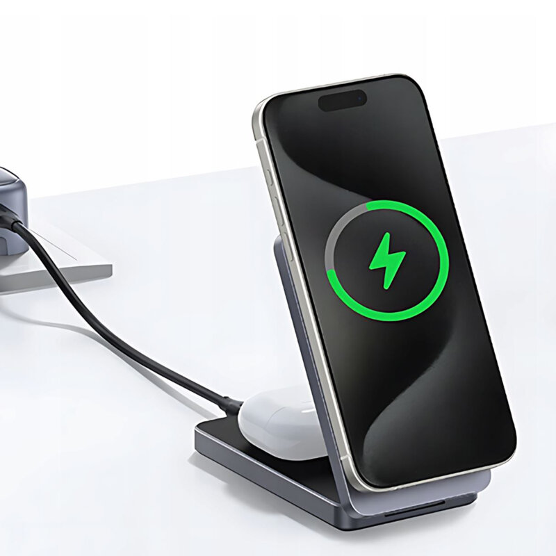 Incarcator wireless 2in1 MagSafe, pliabil Ugreen, 20W, alb, 45055