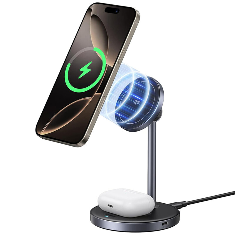 Incarcator wireless iPhone Ugreen, 20W, Qi2, negru, 45382