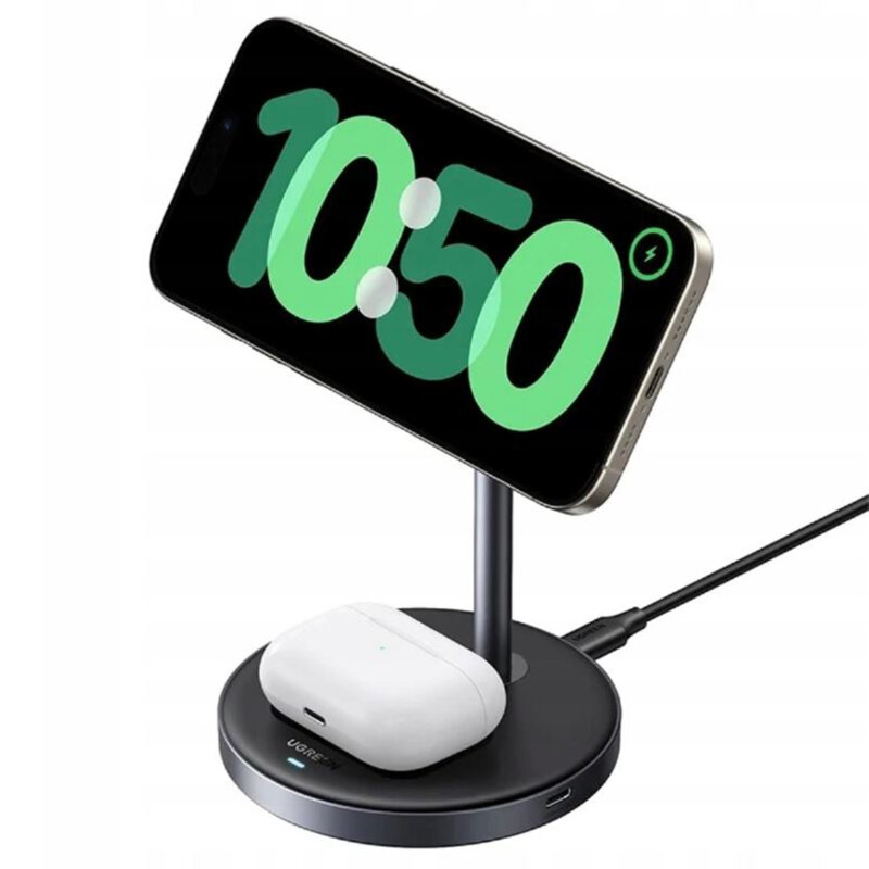Incarcator wireless iPhone Ugreen, 20W, Qi2, negru, 45382