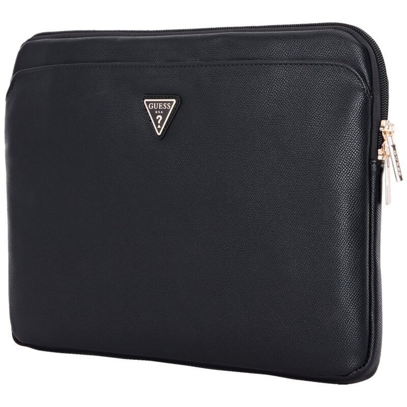 Husa laptop 14 inch Guess Grained Triangle Logo, negru, GUCS14ZPGTSPSK
