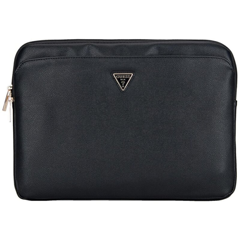 Husa laptop 14 inch Guess Grained Triangle Logo, negru, GUCS14ZPGTSPSK