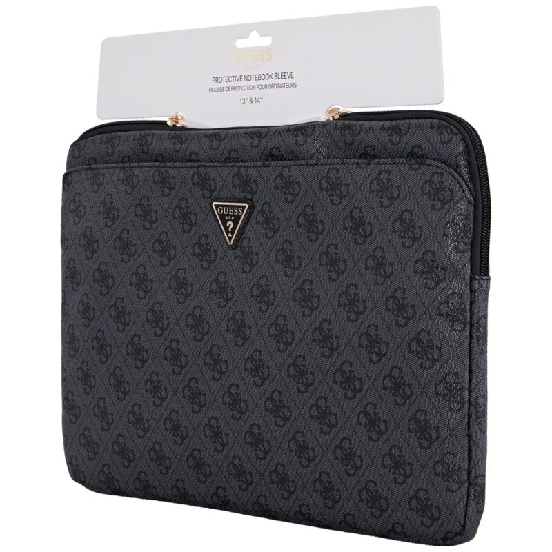Husa laptop 14 inch Guess 4G Triangle Logo, negru, GUCS14ZP4DPTK