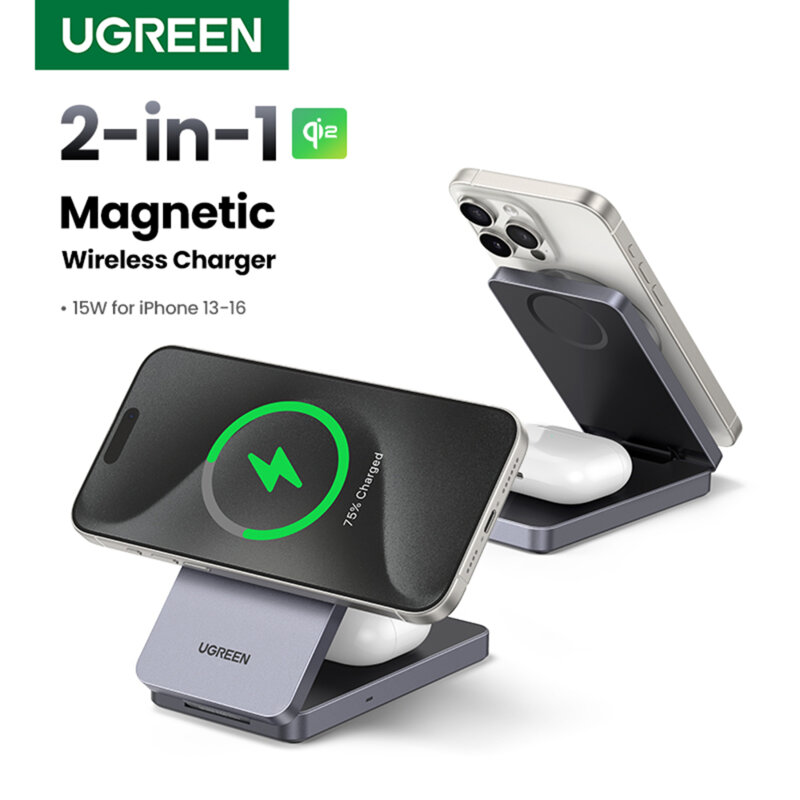 Incarcator wireless MagSafe Ugreen, USB-C, 20W, negru, 45023