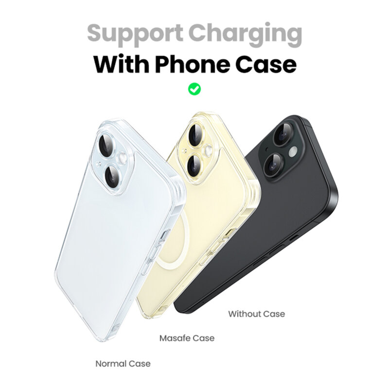 Incarcator wireless magnetic 2in1 Ugreen, USB-C, 20W, gri, 45023