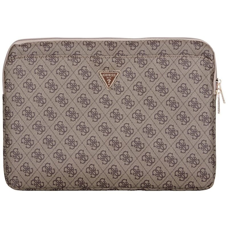 Husa laptop 14 inch Guess 4G Triangle Logo, maro, GUCS14ZP4DPTW