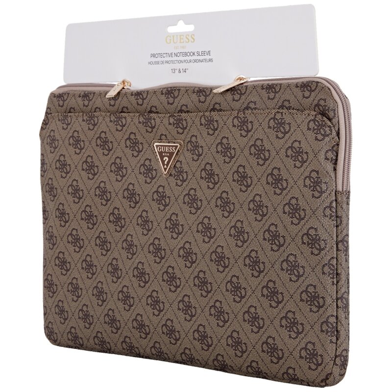 Husa laptop 14 inch Guess 4G Triangle Logo, maro, GUCS14ZP4DPTW