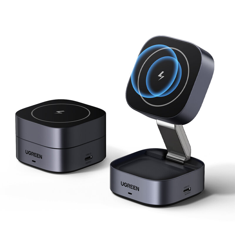 Incarcator wireless magnetic Ugreen, 25W, Qi2, negru, 35278