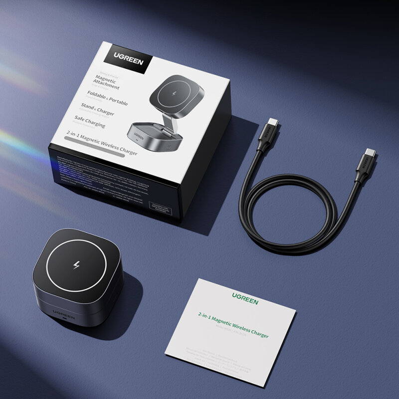 Incarcator wireless magnetic Ugreen, 25W, Qi2, negru, 35278