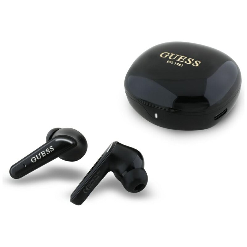 Casti wireless Bluetooth Guess, TWS, negru, GUTWST7FCEEK
