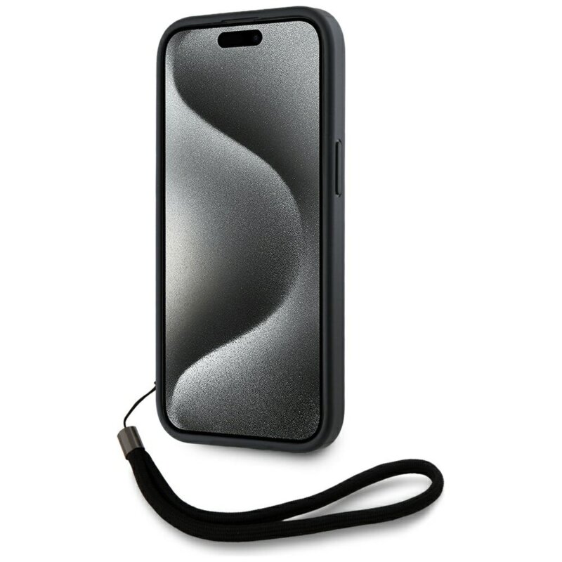Husa originala iPhone 15 Karl Lagerfeld Saffiano Athleisure Stripes Cord, rosu, KLHCP15SPAMSCNSR