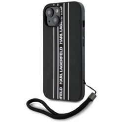 Husa originala iPhone 15 Karl Lagerfeld Saffiano Athleisure Stripes Cord, roz, KLHCP15SPAMSCNSP