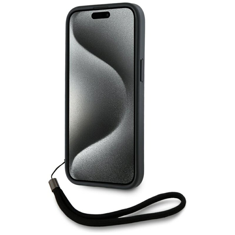 Husa originala iPhone 15 Karl Lagerfeld Saffiano Athleisure Stripes Cord, roz, KLHCP15SPAMSCNSP