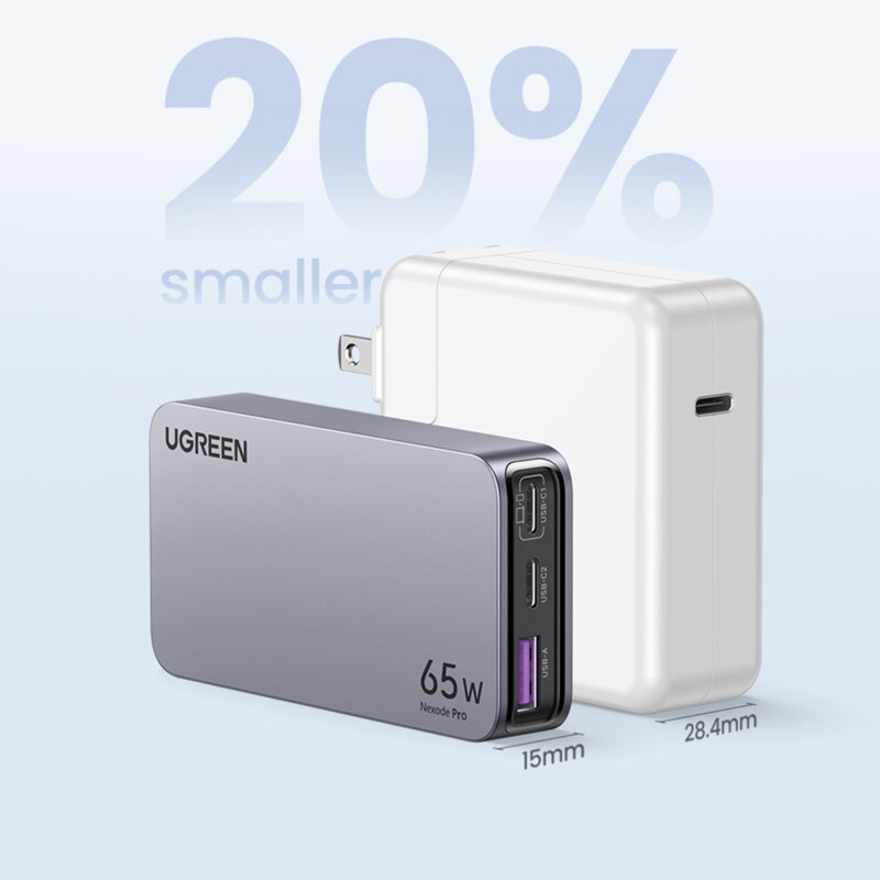 Incarcator USB, 2x Type-C Fast Charge Ugreen, 65W, gri, 25356