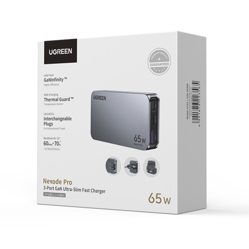 Incarcator USB, 2x Type-C Fast Charge Ugreen, 65W, gri, 25356